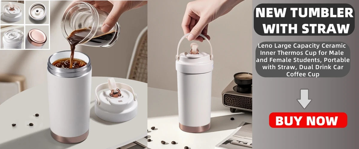 Stainless Steel Vacuum Insulated Bottle with Straw, Leak-proof Thermos for Hot & Cold, Portable Water Bottle for Travel & Sports