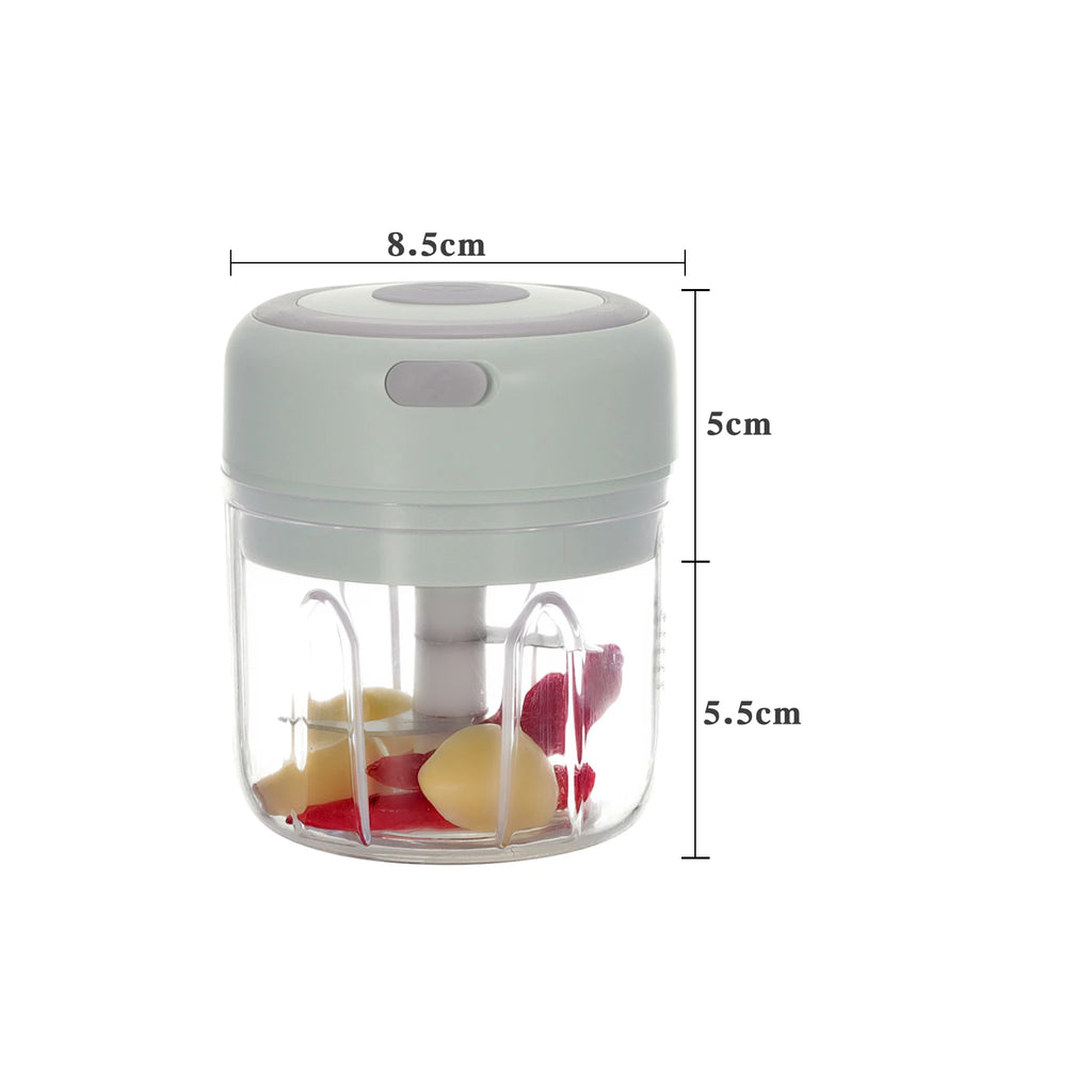 Mini Garlic Chopper, Electric Food Processor, Garlic Mincer Portable Processor for Chop Onion Ginger Vegetable Pepper Spice Meat