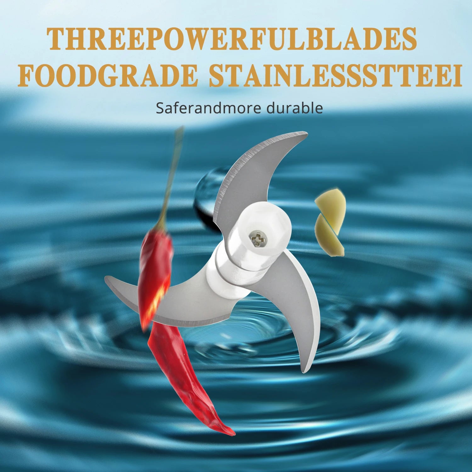 Mini Garlic Chopper, Electric Food Processor, Garlic Mincer Portable Processor for Chop Onion Ginger Vegetable Pepper Spice Meat