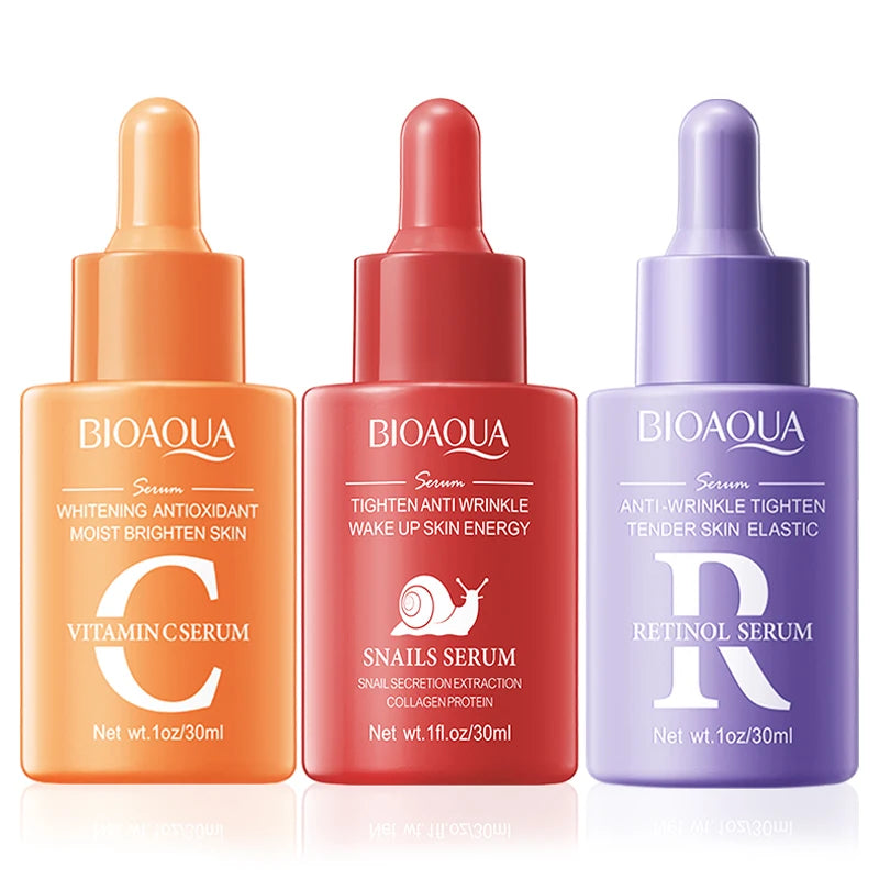 BIOAQUA Vitamin C Retinol Hyaluronic Acid Serum Moisturizing Brightening Hydrating Firming Facial Essence Beauty Face Skin Care