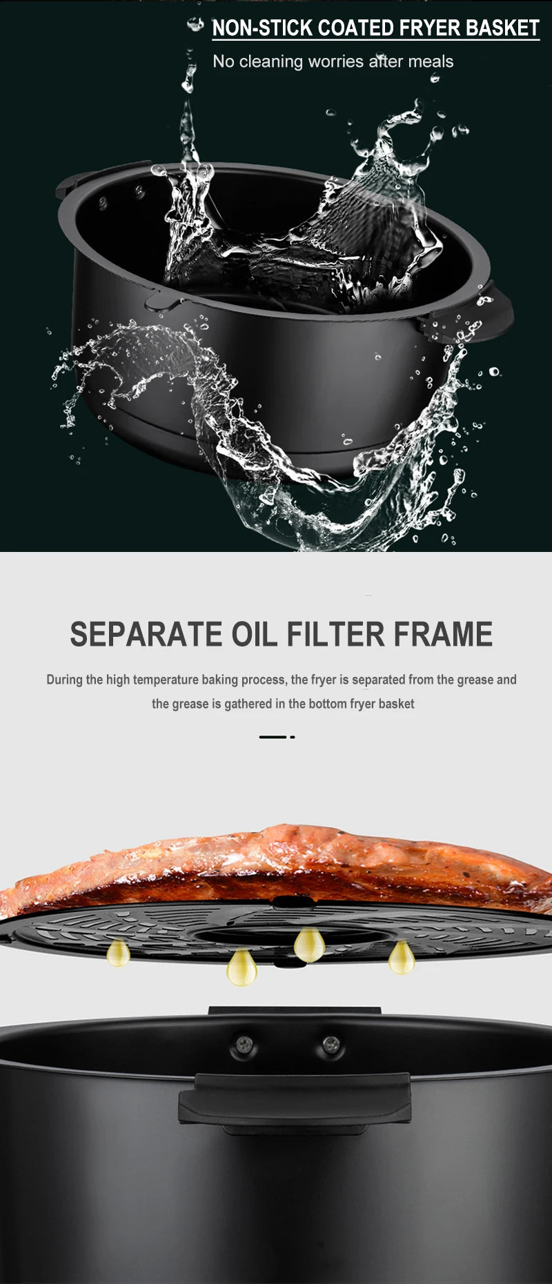 Multifunctional Home Air Fryer Without Oil Intelligence 6L Oven 220V 1100W LED Touch Panel Temperature Control Visual Air Frying