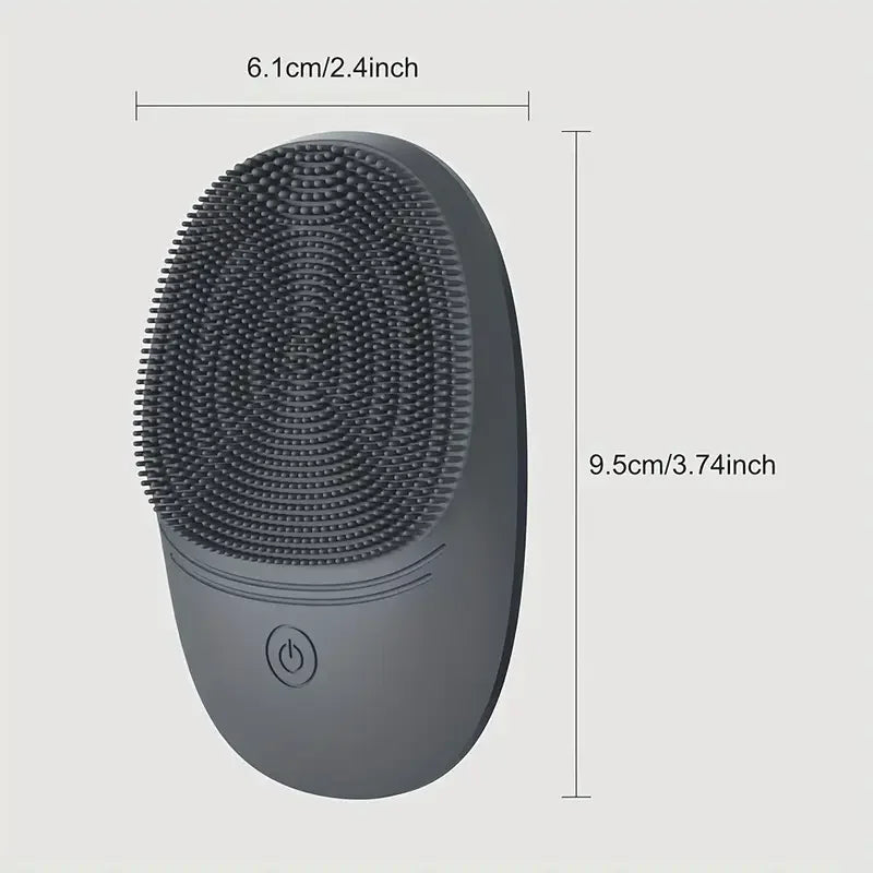 Electric Silicone Facial Cleansing Brush with Deep Pore Cleaning, Cooling Function, Exfoliation for Men & Women, Battery-Powered