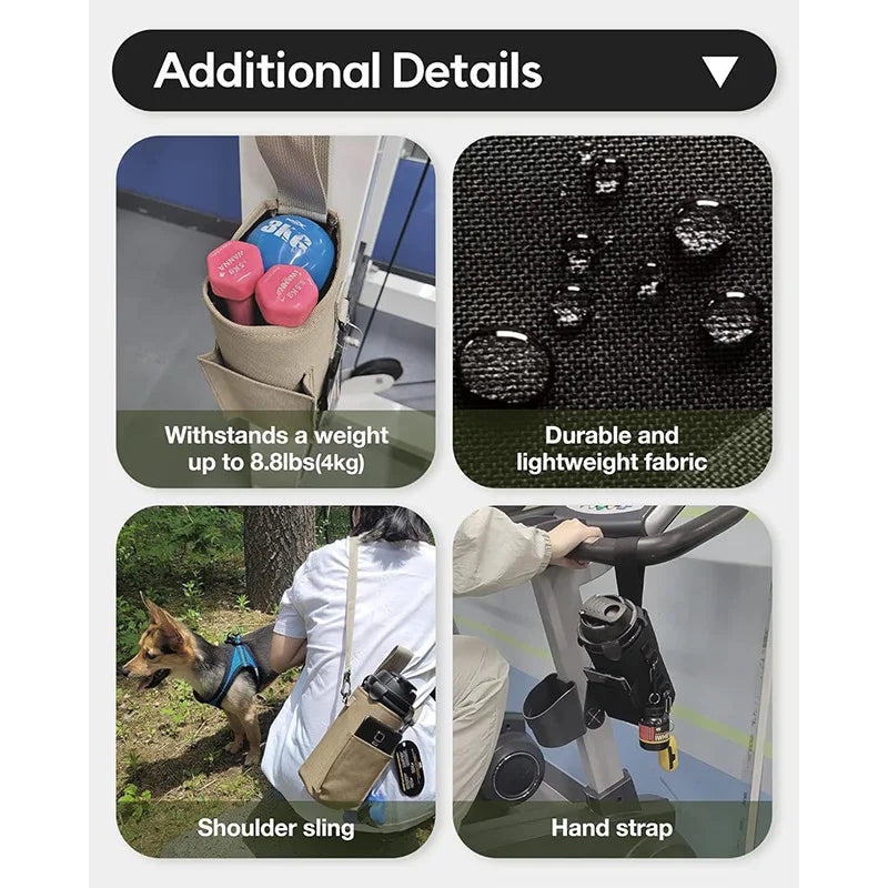 Magnetic Gym Water Bottle Bag Holder, Built-in Magnet for Easy Attachment to Metal Surface, Magnetic Bottle Sleeve Pouch