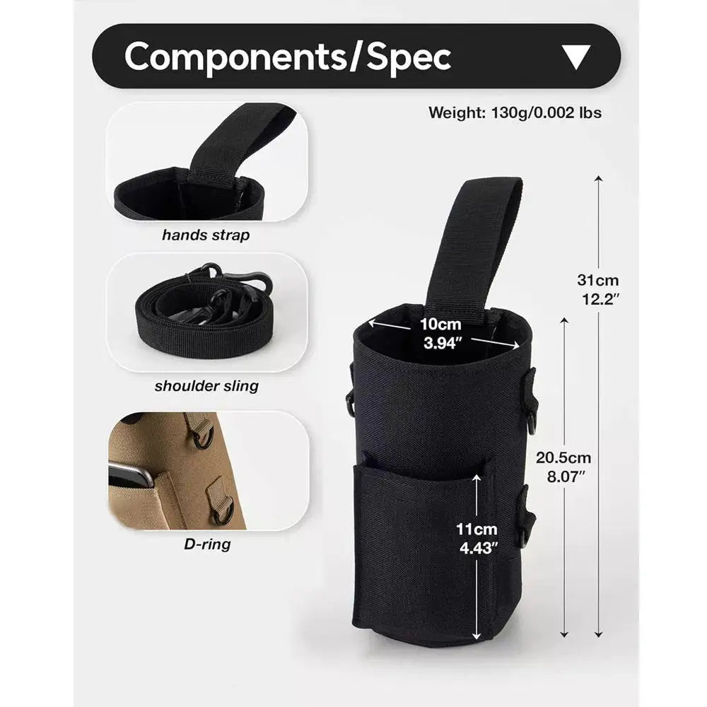 Magnetic Gym Water Bottle Bag Holder, Built-in Magnet for Easy Attachment to Metal Surface, Magnetic Bottle Sleeve Pouch