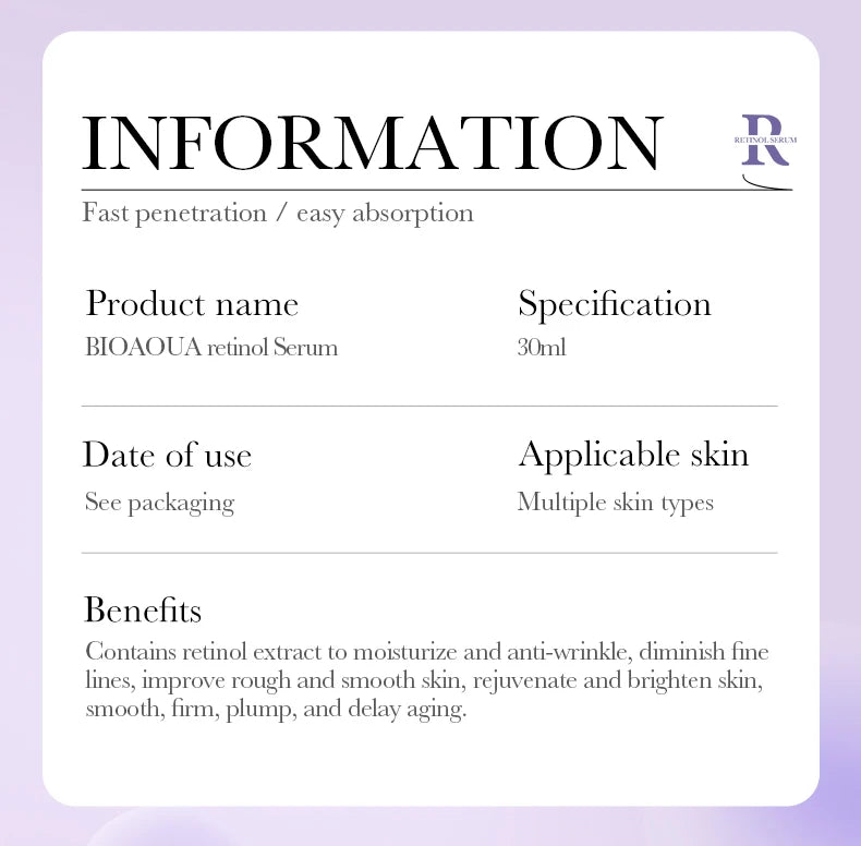 BIOAQUA Vitamin C Retinol Hyaluronic Acid Serum Moisturizing Brightening Hydrating Firming Facial Essence Beauty Face Skin Care