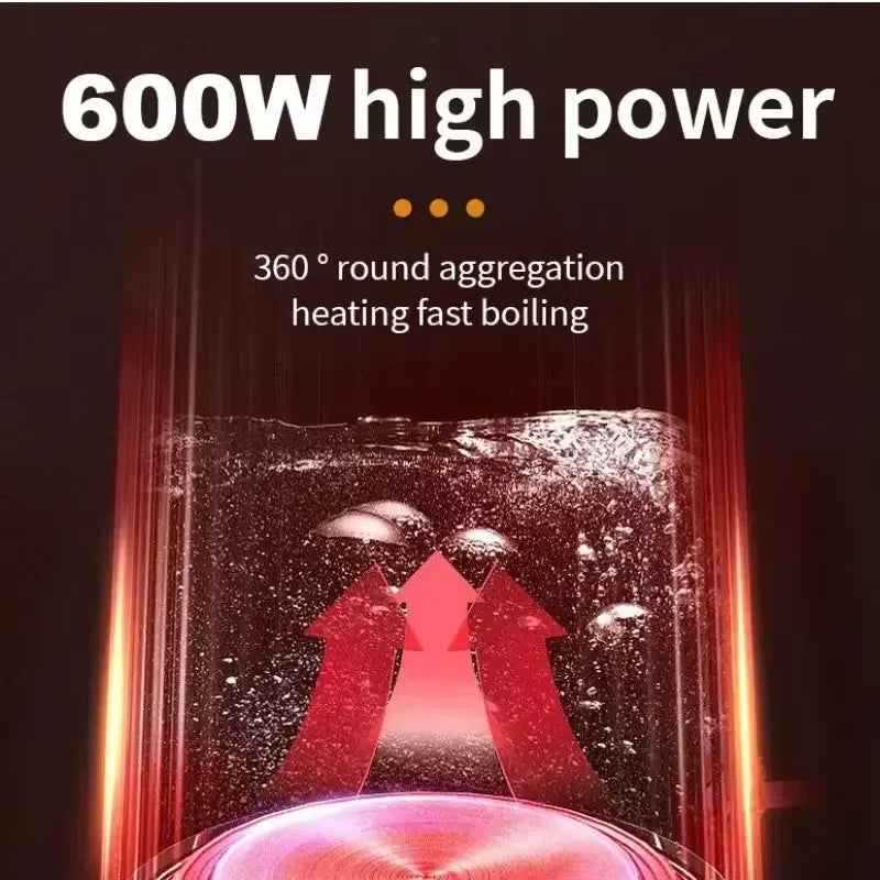 Travel Electric Kettle 500ML Stainless Steel Portable Water Boiler for Tea Coffee Family Hotel Kitchen Smart Travel Kettle