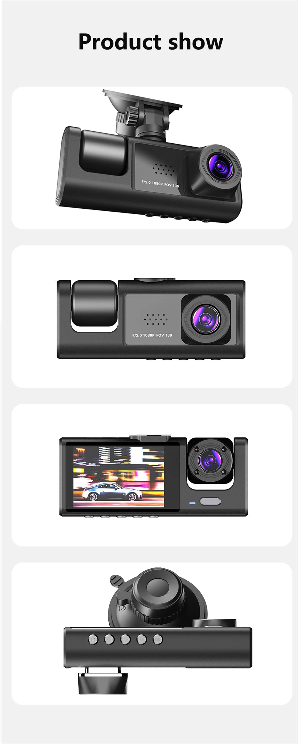2/3Camera WIFI Dash Cam Cabin Car Dvr 1080P Interior Vehicle Three Way Channel Dvrs Recorder Video Registrator Dashcam Camcorder