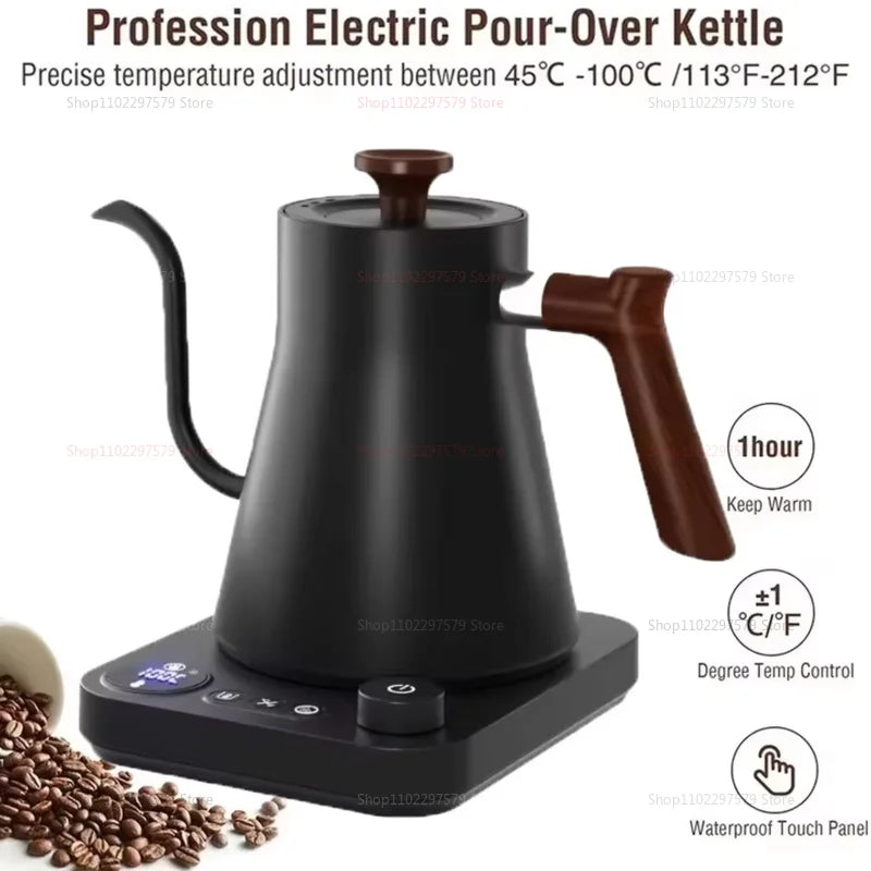 Electric Kettle 0.9L Temperature Control Stainless Steel Inner Quick Heating 1200W Electric Kettles for Pour Over Coffee Tea