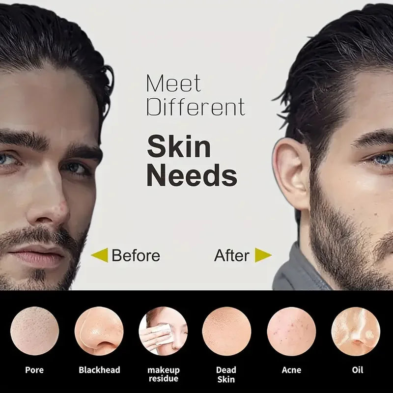 Electric Silicone Facial Cleansing Brush with Deep Pore Cleaning, Cooling Function, Exfoliation for Men & Women, Battery-Powered