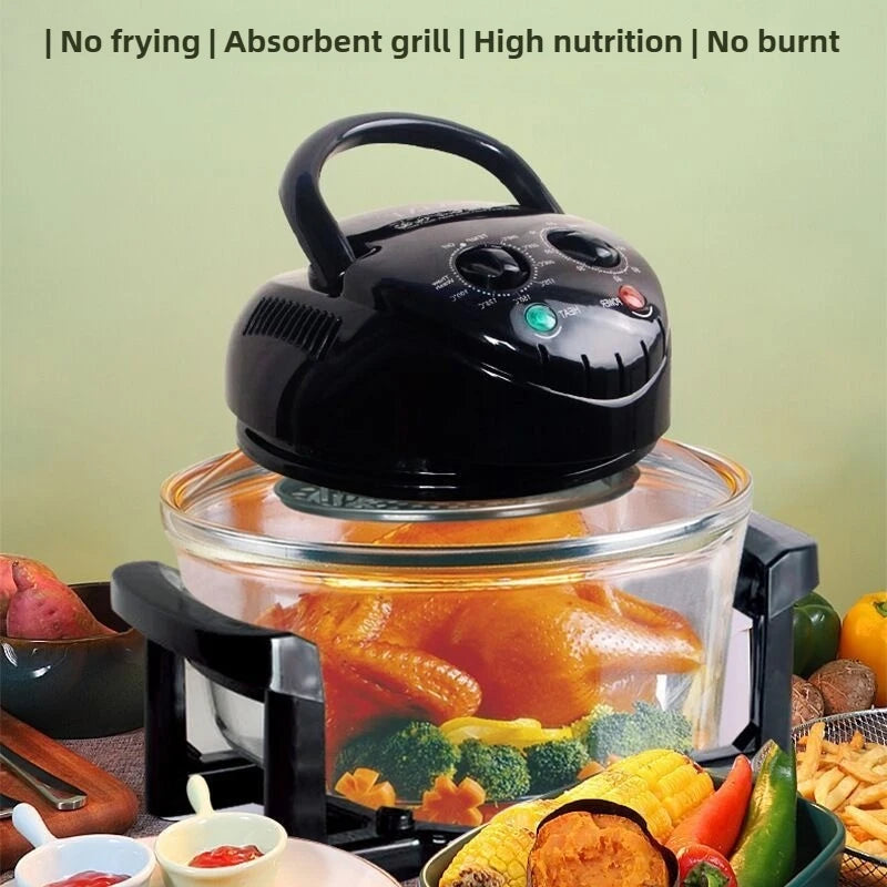 12L Air Fryer Oil-free Electric Fryers Visible Household Automatic Oven Deep Fryer Multifunctional Cooker French Fries Pan 220V