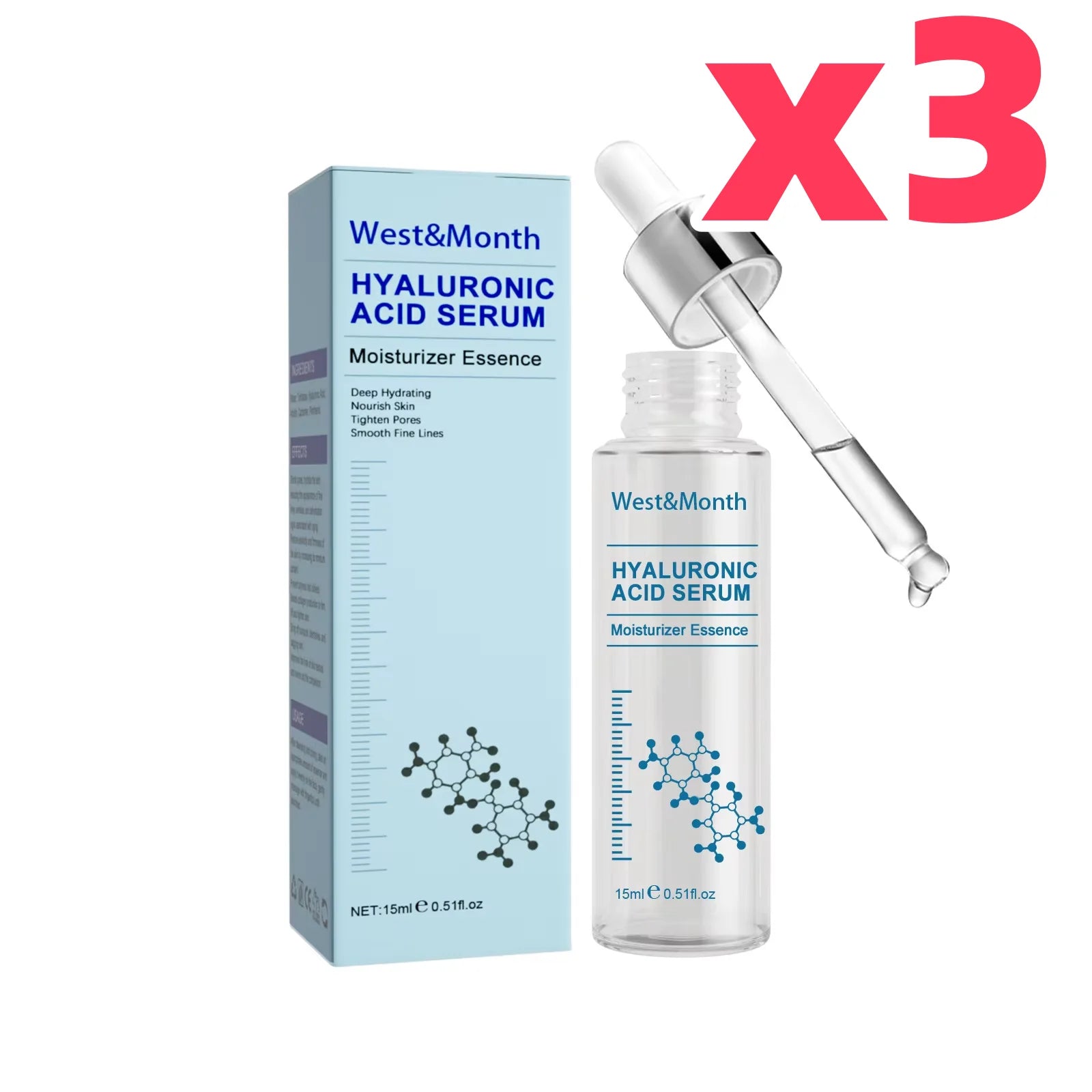 Hyaluronic Acid Face Serum Reduce Fine Line Shrink Pores Tightening Wrinkle Remover Deep Hydrating Nourishing Anti Aging Essence