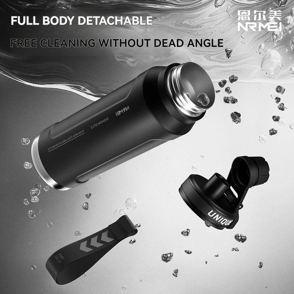 1L Insulated Stainless Steel Bottle Thermos Water Cup Qutdoor Sports with Handle Vacuum Double Wall Flasks