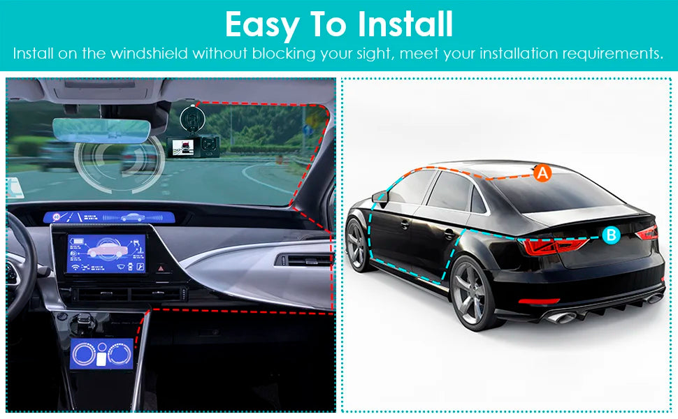 2/3Camera WIFI Dash Cam Cabin Car Dvr 1080P Interior Vehicle Three Way Channel Dvrs Recorder Video Registrator Dashcam Camcorder