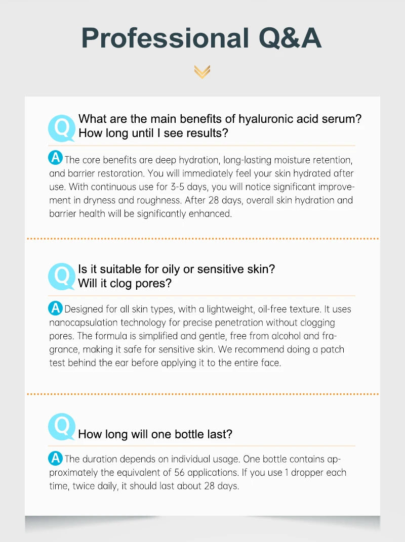 Hyaluronic Acid Face Serum Moisturizing Smoothing Reduces Dryness Fine Lines Hydrating Facial Essence Korean Skin Care