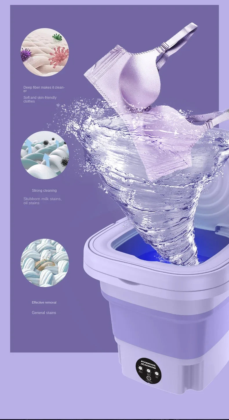 Mini Portable Folding Washing Machine For Home Dormitory Student Single Person Travel Automatic Small Washing Machine