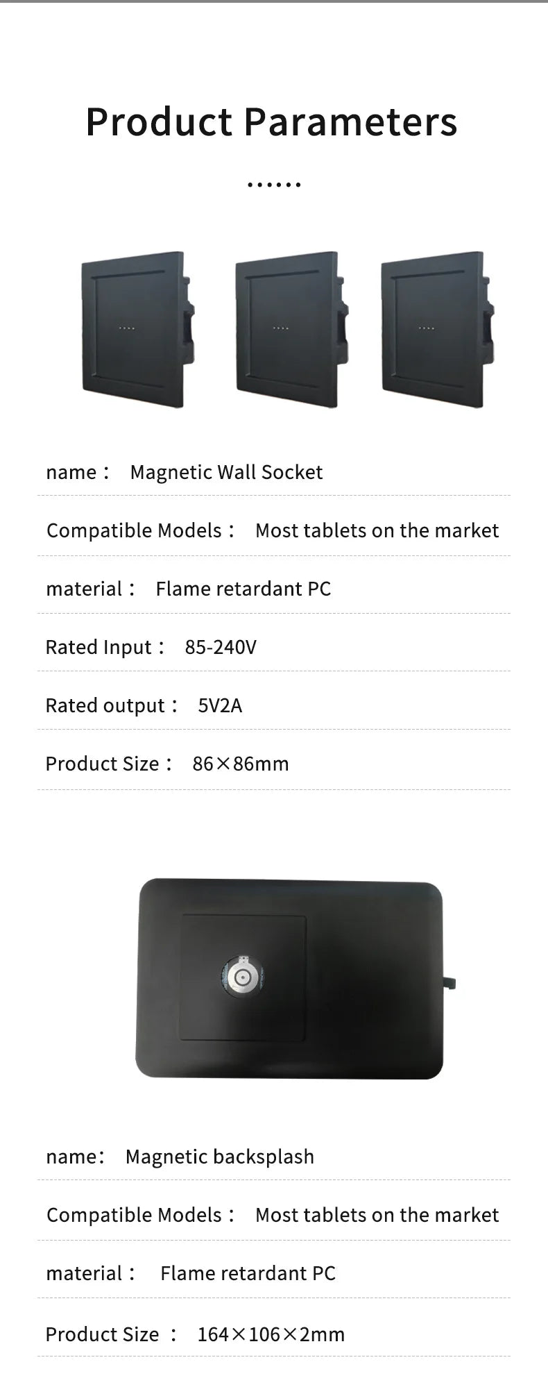 Wall Mount Fast Charger Tablet Magnetic Pad Holder Support for iPad Power Supply Stand Fast Charging Magnet Tablet Charger