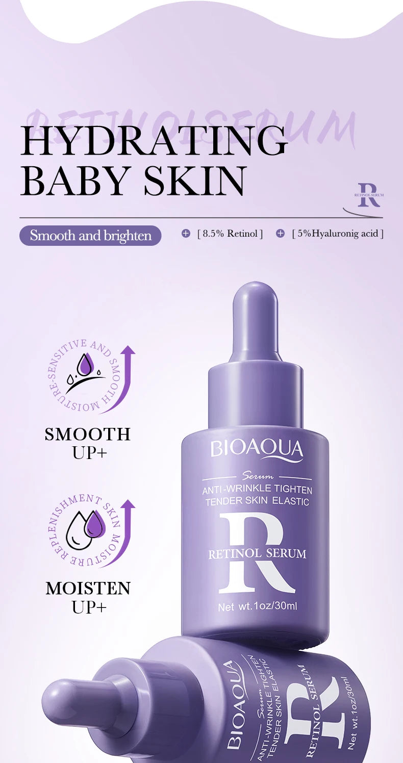 BIOAQUA Vitamin C Retinol Hyaluronic Acid Serum Moisturizing Brightening Hydrating Firming Facial Essence Beauty Face Skin Care
