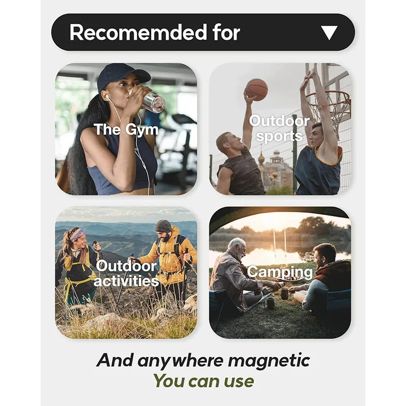 Magnetic Gym Water Bottle Bag Holder, Built-in Magnet for Easy Attachment to Metal Surface, Magnetic Bottle Sleeve Pouch