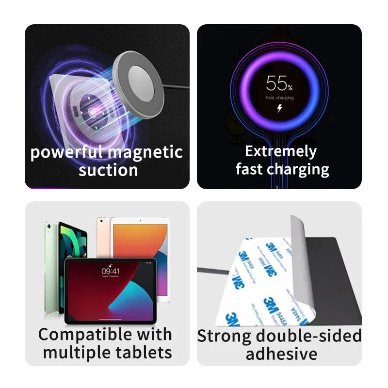 Wall Mount Fast Charger Tablet Magnetic Pad Holder Support for iPad Power Supply Stand Fast Charging Magnet Tablet Charger