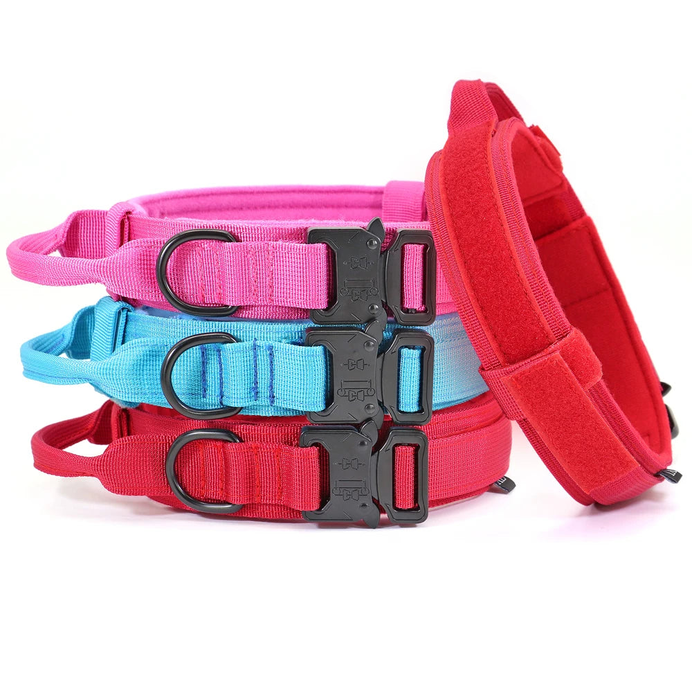 Military Tactical Dog Collar Nylon Dogs Collars Durable Pet Training Necklace Adjustable For Medium Large Dogs French Bulldog