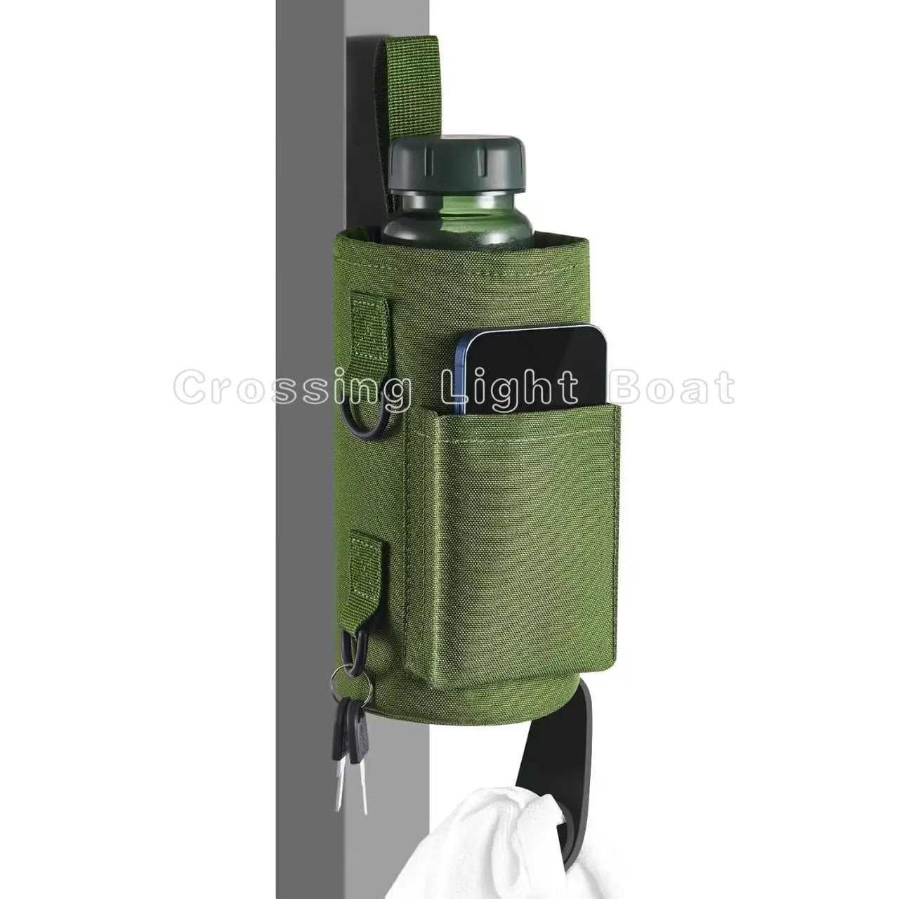 Magnetic Gym Water Bottle Bag Holder, Built-in Magnet for Easy Attachment to Metal Surface, Magnetic Bottle Sleeve Pouch