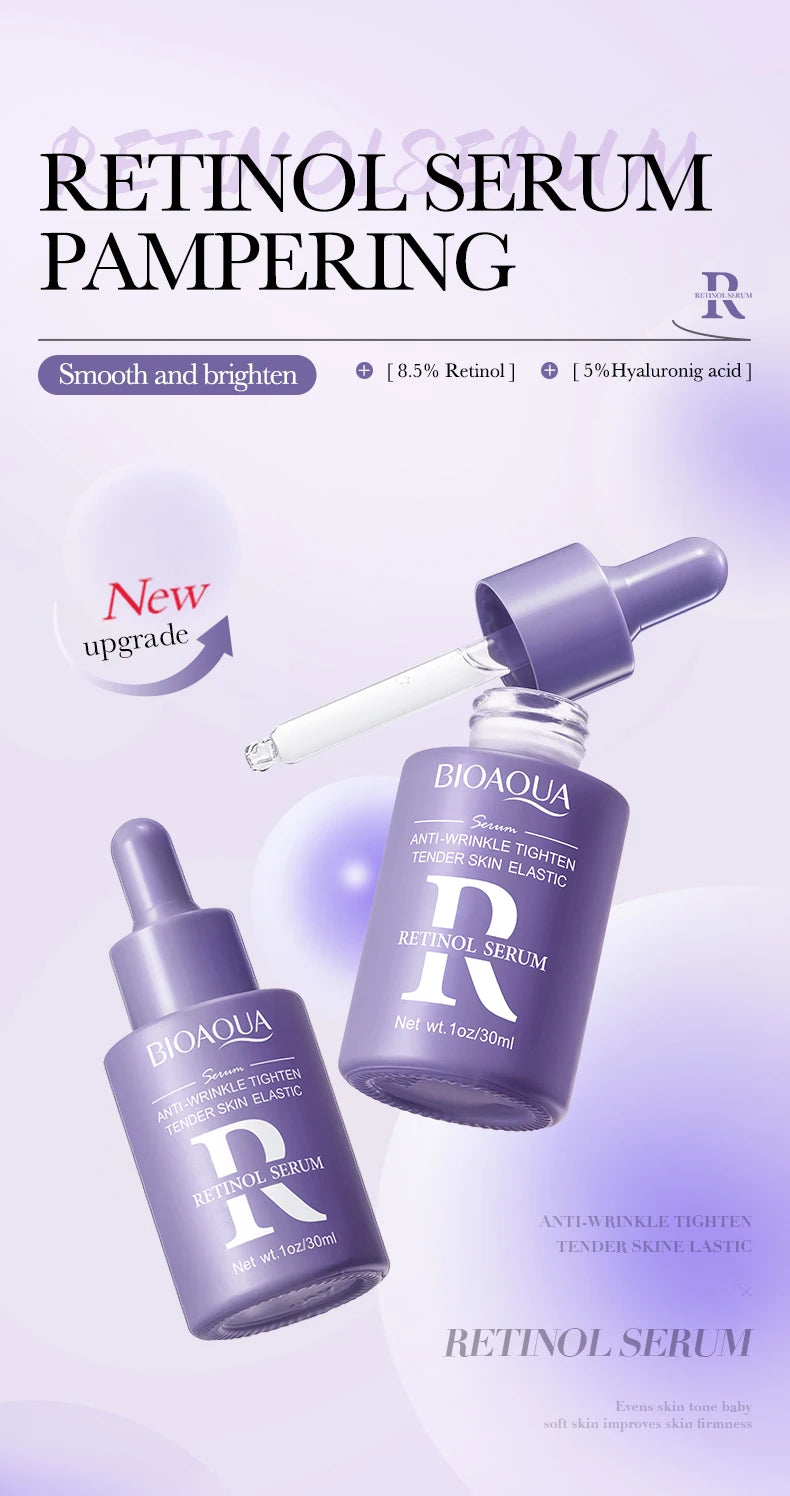 BIOAQUA Vitamin C Retinol Hyaluronic Acid Serum Moisturizing Brightening Hydrating Firming Facial Essence Beauty Face Skin Care