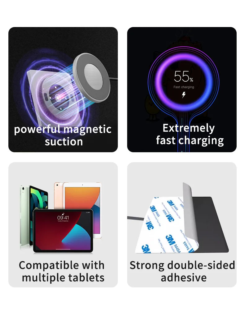 Wall Mount Fast Charger Tablet Magnetic Pad Holder Support for iPad Power Supply Stand Fast Charging Magnet Tablet Charger