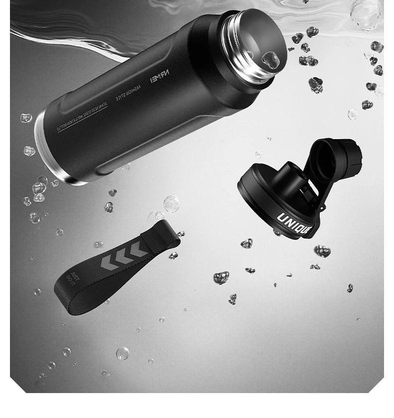 1L Insulated Stainless Steel Bottle Thermos Water Cup Qutdoor Sports with Handle Vacuum Double Wall Flasks