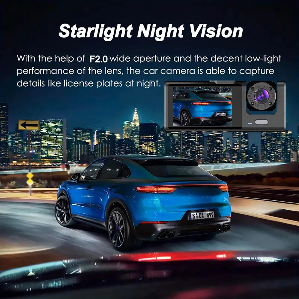 2/3Camera WIFI Dash Cam Cabin Car Dvr 1080P Interior Vehicle Three Way Channel Dvrs Recorder Video Registrator Dashcam Camcorder