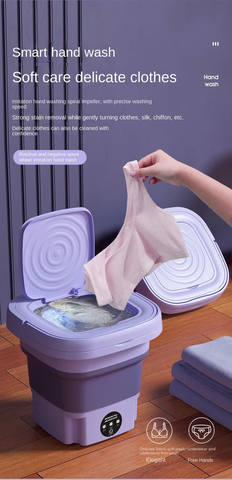 Mini Portable Folding Washing Machine For Home Dormitory Student Single Person Travel Automatic Small Washing Machine