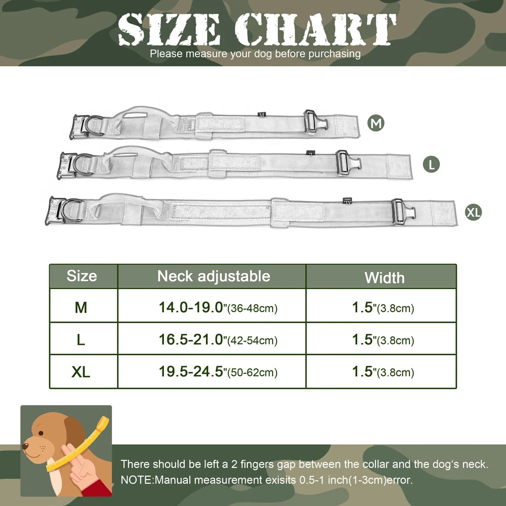 Military Tactical Dog Collar Nylon Dogs Collars Durable Pet Training Necklace Adjustable For Medium Large Dogs French Bulldog