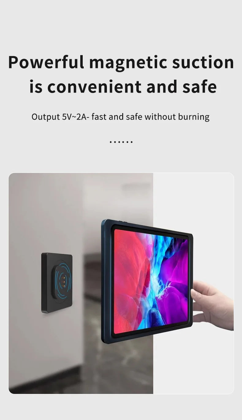 Wall Mount Fast Charger Tablet Magnetic Pad Holder Support for iPad Power Supply Stand Fast Charging Magnet Tablet Charger