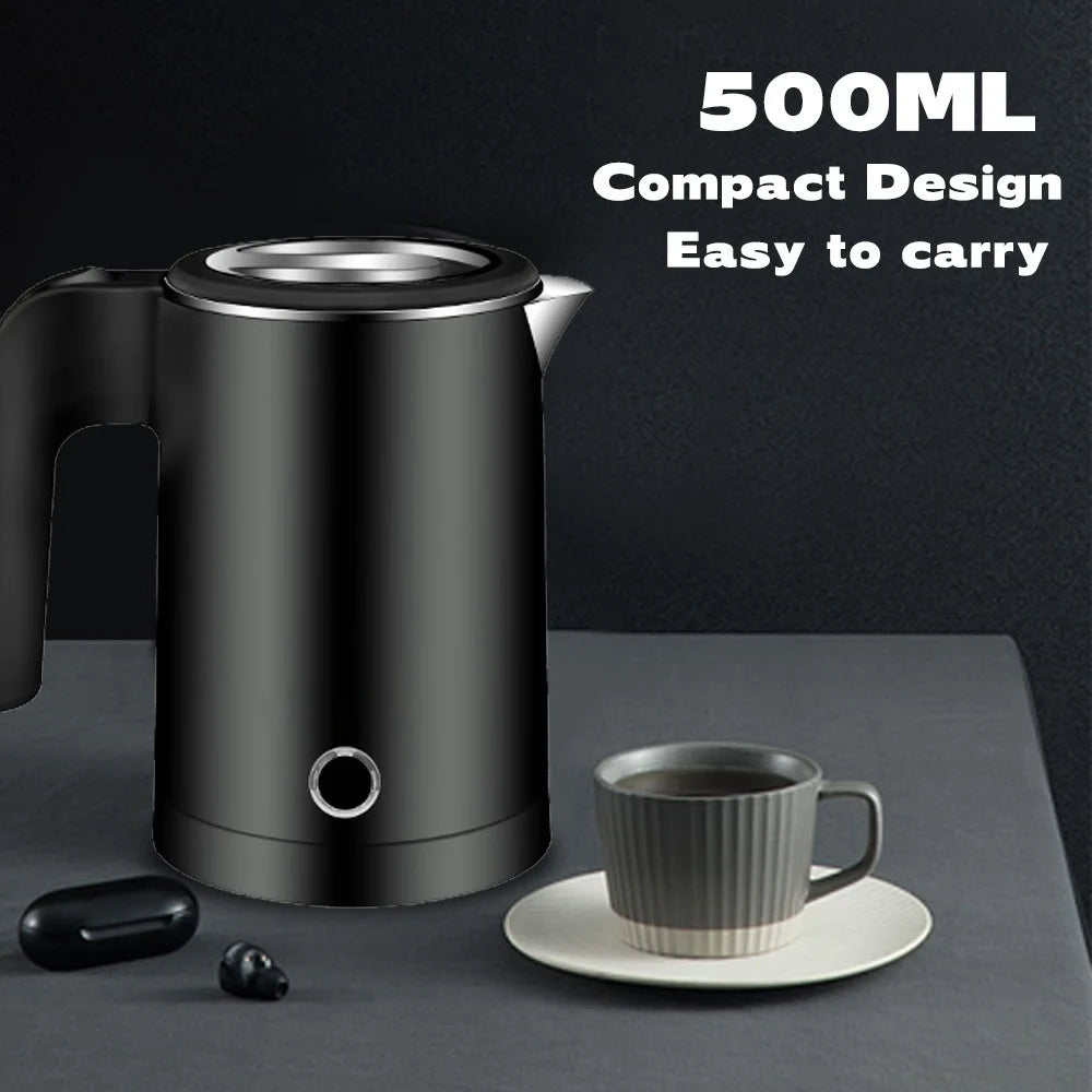 500ML Large Capacity Electric Kettle Stainless Steel Portable Water Boiler Fast Boil Smart Kettle for Home Hotel Water Kettle