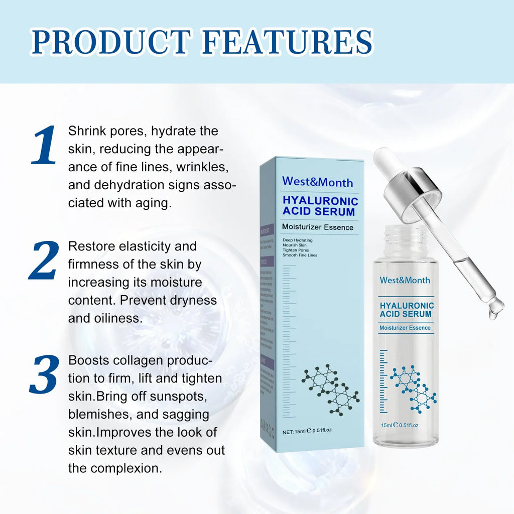 Hyaluronic Acid Face Serum Reduce Fine Line Shrink Pores Tightening Wrinkle Remover Deep Hydrating Nourishing Anti Aging Essence