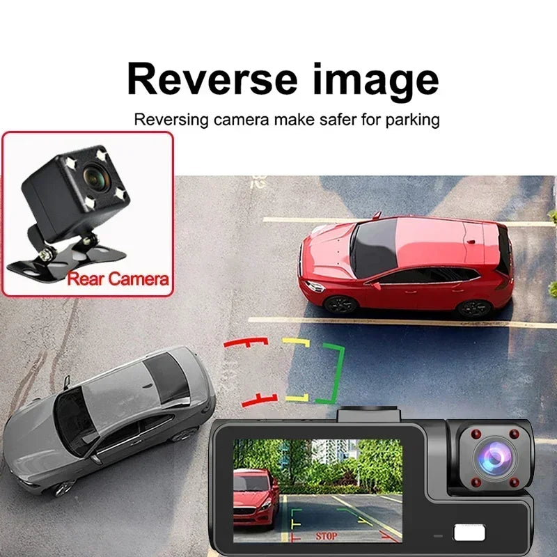 2/3Camera WIFI Dash Cam Cabin Car Dvr 1080P Interior Vehicle Three Way Channel Dvrs Recorder Video Registrator Dashcam Camcorder