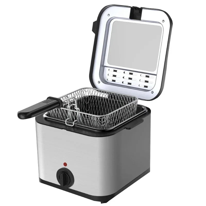 Home Electric French Fries Machine You Tiao Machine 2.5L Household Stainless Steel Fryer 220V/1000W Integrated Self-heating Elec