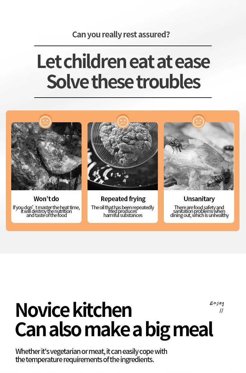 Home Electric French Fries Machine You Tiao Machine 2.5L Household Stainless Steel Fryer 220V/1000W Integrated Self-heating Elec