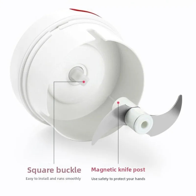 Mini Food Garlic Vegetable Grinder Chopper Mincer Crusher Press for Meat Nuts Pepper Onion Multi-function Manual Food Processor