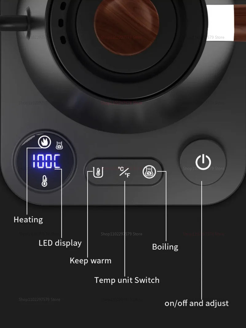 Electric Kettle 0.9L Temperature Control Stainless Steel Inner Quick Heating 1200W Electric Kettles for Pour Over Coffee Tea