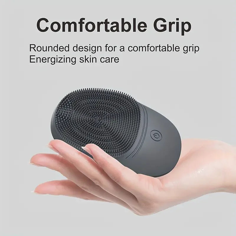 Electric Silicone Facial Cleansing Brush with Deep Pore Cleaning, Cooling Function, Exfoliation for Men & Women, Battery-Powered