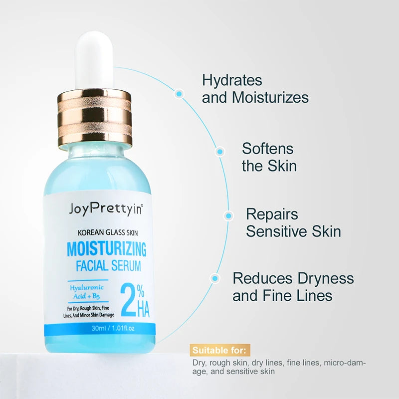 Hyaluronic Acid Face Serum Moisturizing Smoothing Reduces Dryness Fine Lines Hydrating Facial Essence Korean Skin Care
