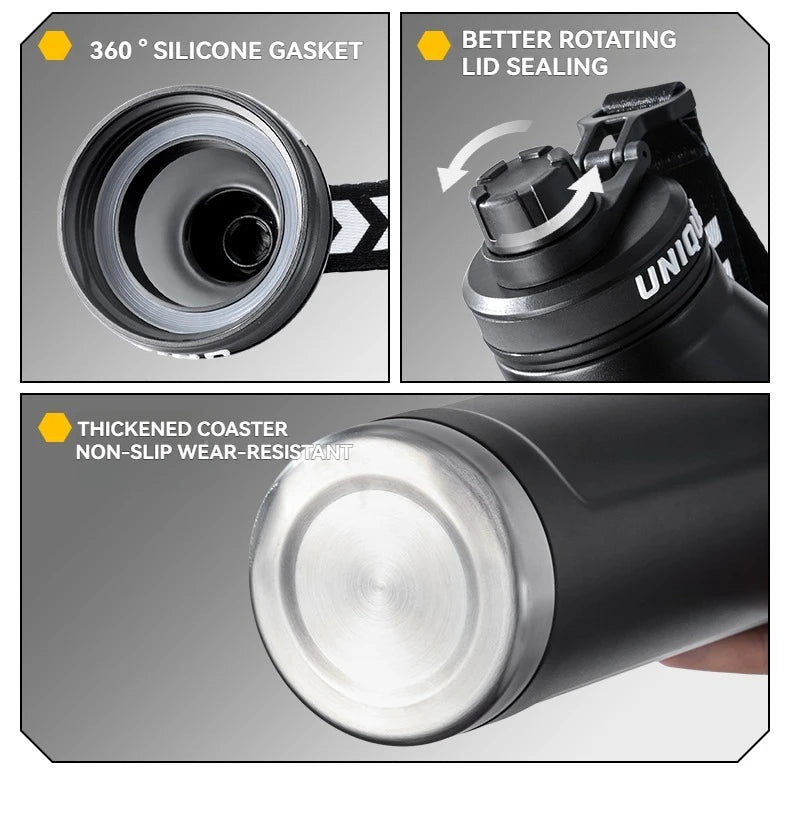 1L Insulated Stainless Steel Bottle Thermos Water Cup Qutdoor Sports with Handle Vacuum Double Wall Flasks