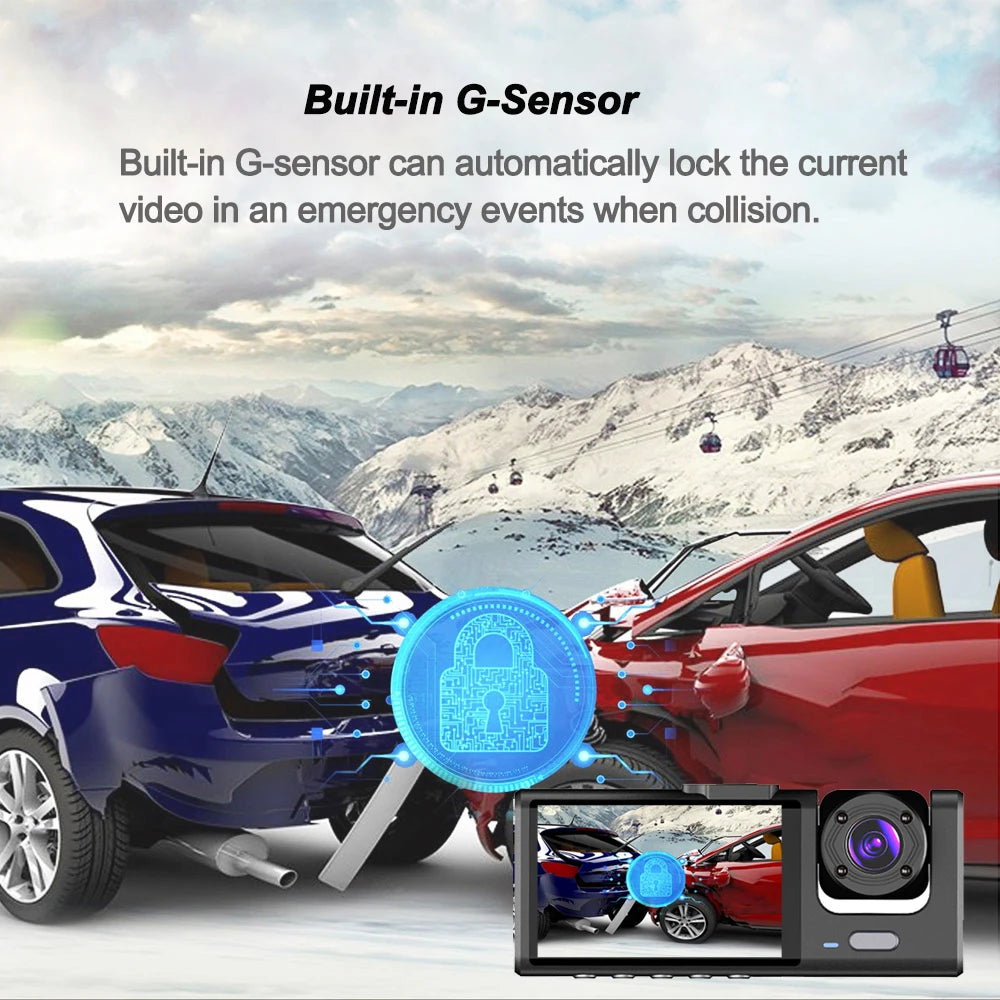 2/3Camera WIFI Dash Cam Cabin Car Dvr 1080P Interior Vehicle Three Way Channel Dvrs Recorder Video Registrator Dashcam Camcorder