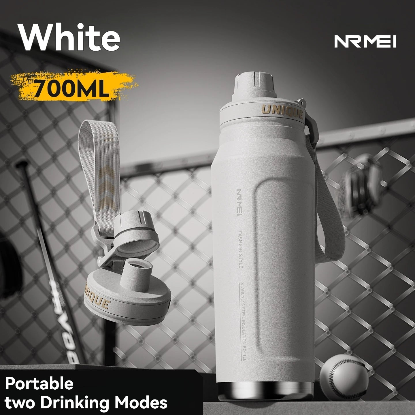 1L Insulated Stainless Steel Bottle Thermos Water Cup Qutdoor Sports with Handle Vacuum Double Wall Flasks