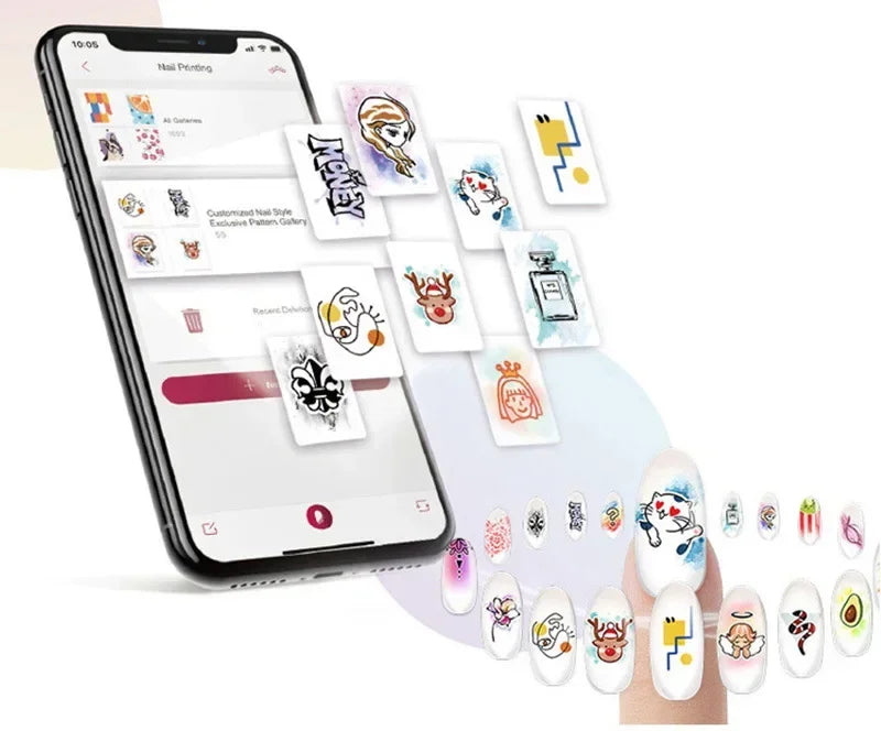 3D Nail Printer Inteligente Móvil Nail Printer App Control DC5V/2A Professional Digital Nails or Printing 2024