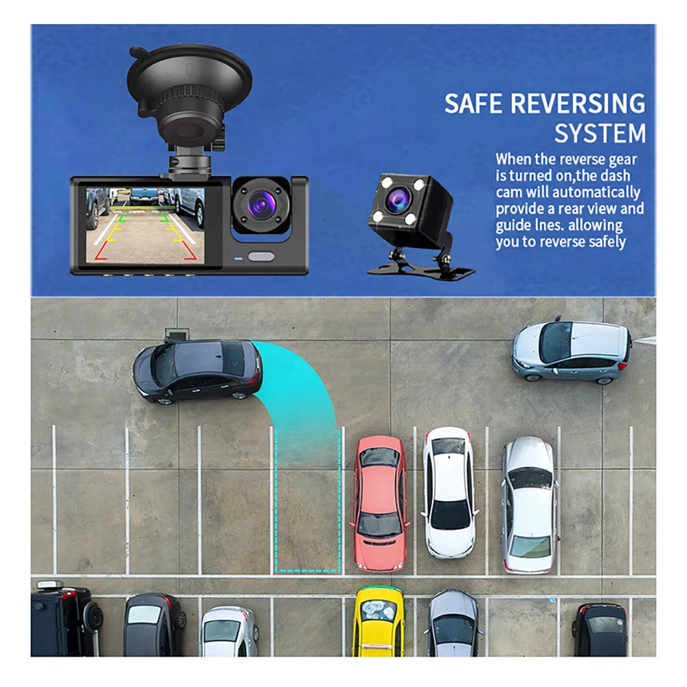 2/3Camera WIFI Dash Cam Cabin Car Dvr 1080P Interior Vehicle Three Way Channel Dvrs Recorder Video Registrator Dashcam Camcorder