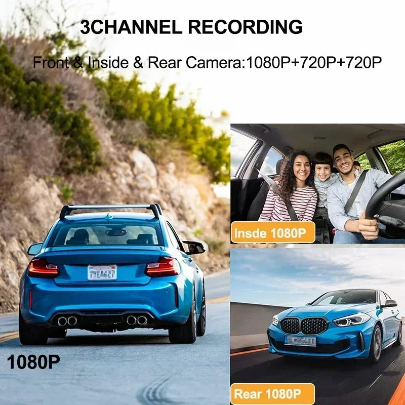 2/3Camera WIFI Dash Cam Cabin Car Dvr 1080P Interior Vehicle Three Way Channel Dvrs Recorder Video Registrator Dashcam Camcorder